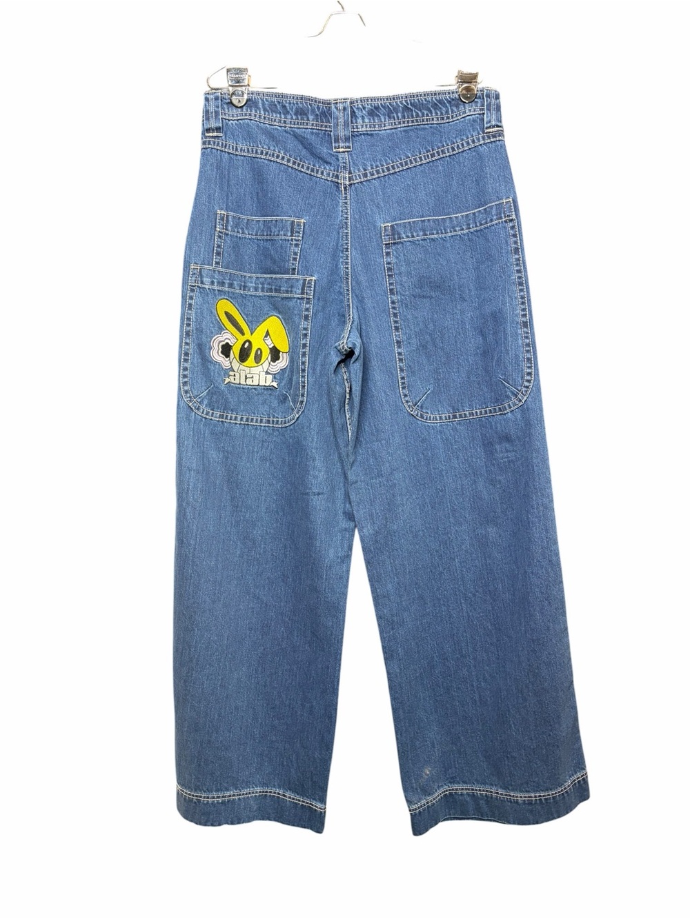 A.Lab Mega Rave jeans Embroidered Rabbit Skater Streetwear